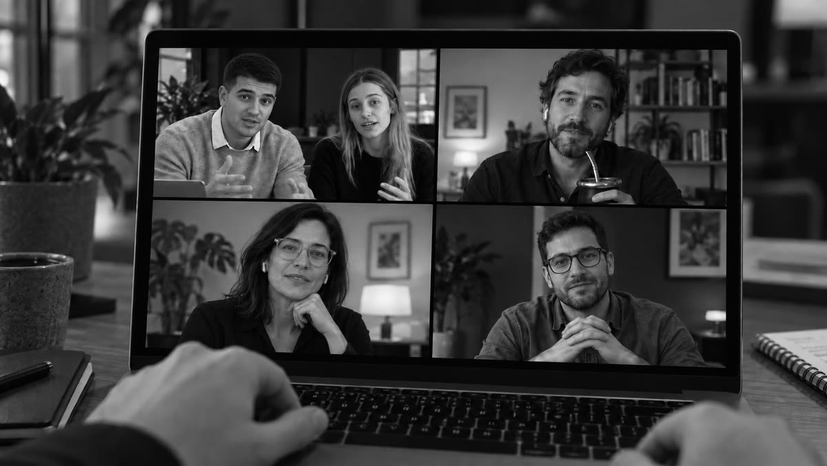 Videollamada con el equipo durante la reunión inicial